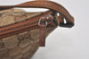 Authentic GUCCI Hand Bag Pouch Purse GG Canvas Leather 07198 Brown 7415I