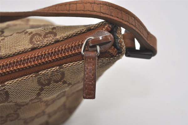 Authentic GUCCI Hand Bag Pouch Purse GG Canvas Leather 07198 Brown 7415I