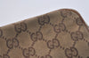 Authentic GUCCI Hand Bag Pouch Purse GG Canvas Leather 07198 Brown 7415I
