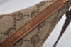 Authentic GUCCI Hand Bag Pouch Purse GG Canvas Leather 07198 Brown 7415I