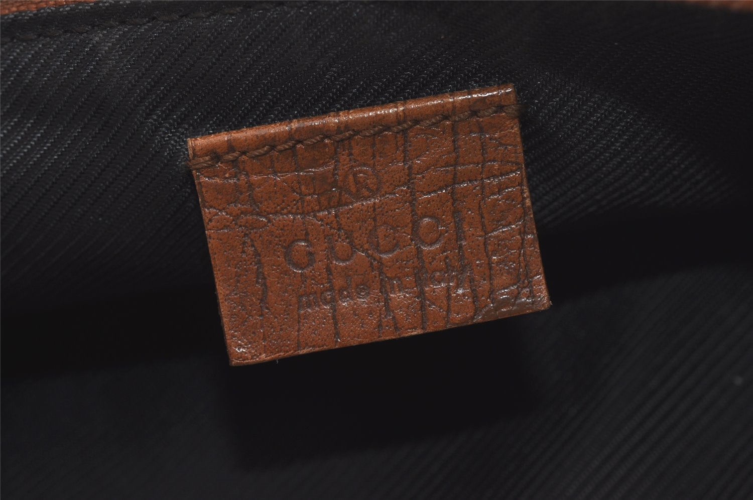 Authentic GUCCI Hand Bag Pouch Purse GG Canvas Leather 07198 Brown 7415I