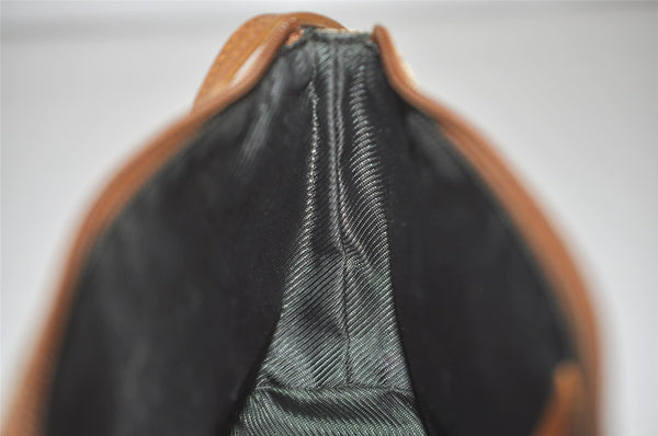 Authentic GUCCI Hand Bag Pouch Purse GG Canvas Leather 07198 Brown 7415I