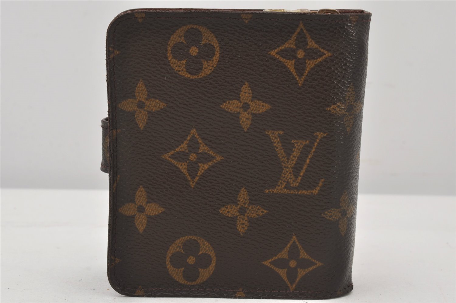 Authentic Louis Vuitton Monogram Compact Zip Bifold Wallet Purse M61667 LV 7417K