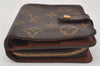 Authentic Louis Vuitton Monogram Compact Zip Bifold Wallet Purse M61667 LV 7417K