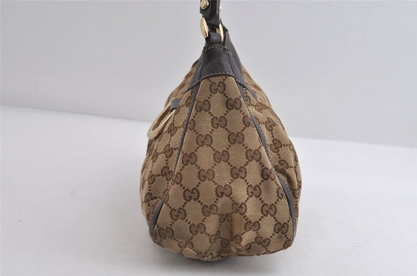 Authentic GUCCI Abbey Shoulder Hand Bag GG Canvas Leather 190525 Brown 7418I