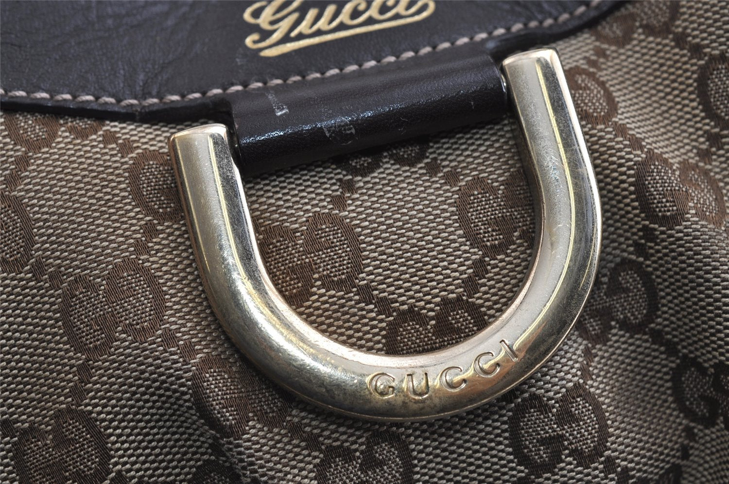 Authentic GUCCI Abbey Shoulder Hand Bag GG Canvas Leather 190525 Brown 7418I
