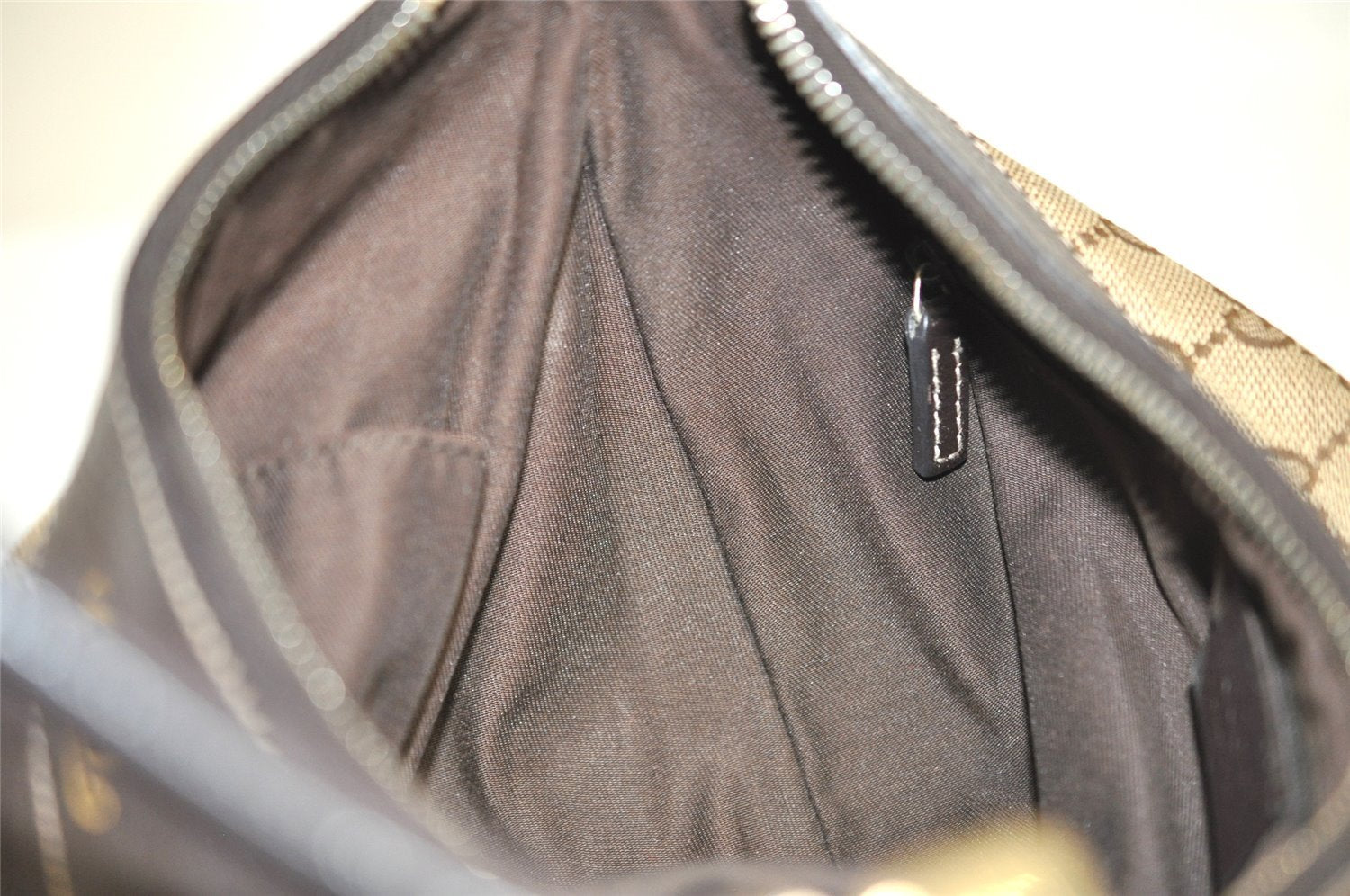 Authentic GUCCI Abbey Shoulder Hand Bag GG Canvas Leather 190525 Brown 7418I