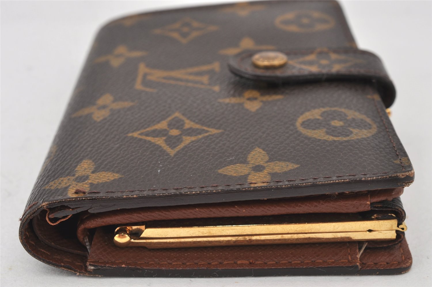 Auth Louis Vuitton Monogram Porte Monnaie Billets Viennois M61663 Wallet 7418K