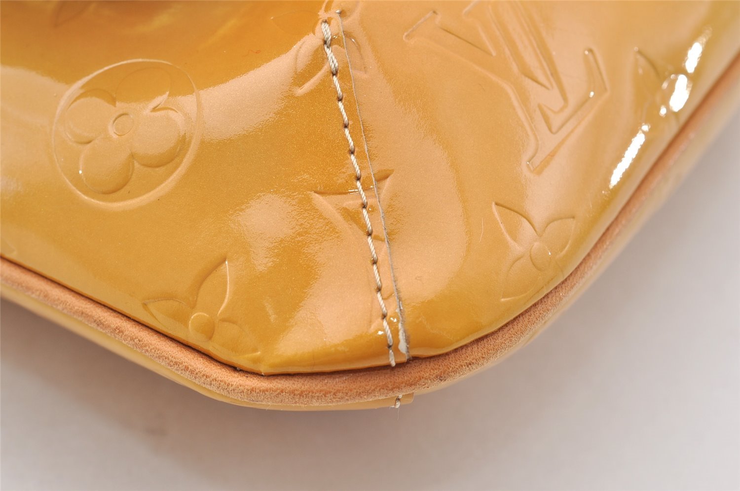 Auth Louis Vuitton Vernis Thompson Street Shoulder Bag Yellow M91008 LV 7419I