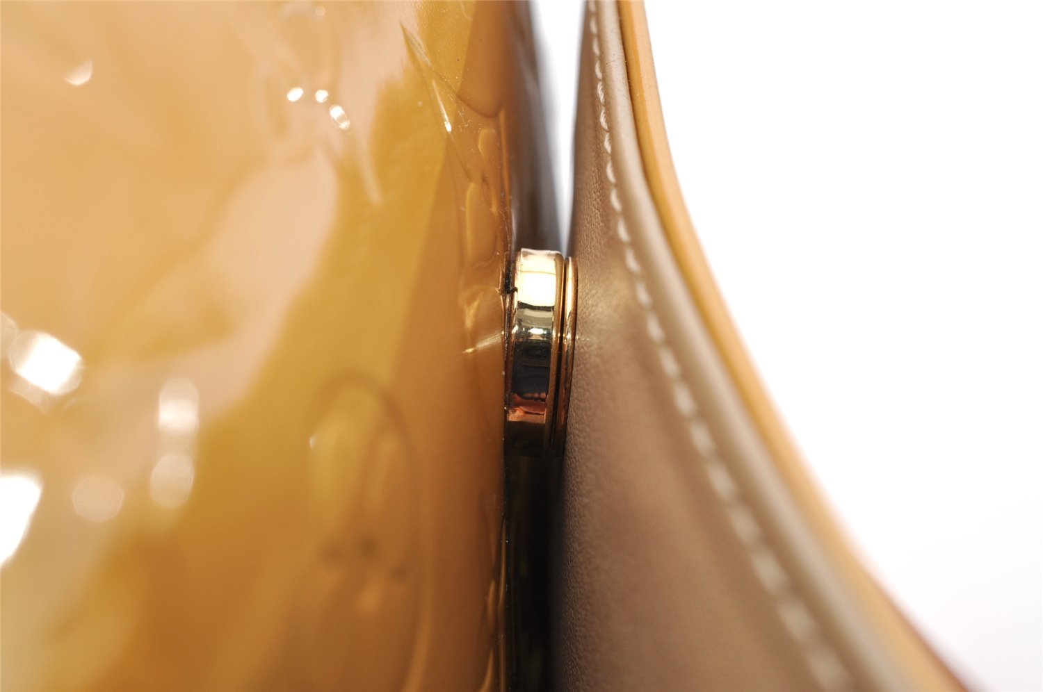 Auth Louis Vuitton Vernis Thompson Street Shoulder Bag Yellow M91008 LV 7419I