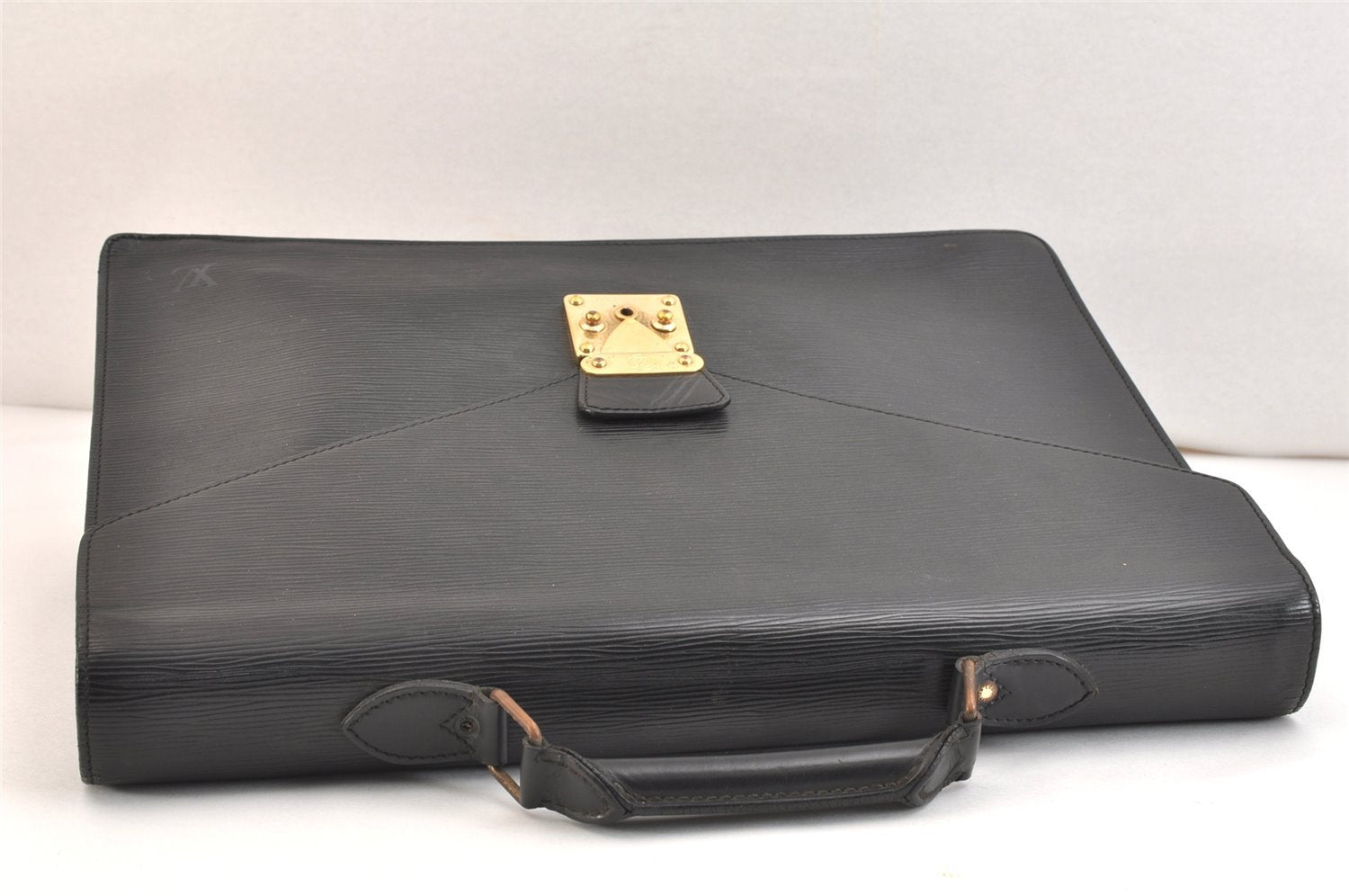 Auth Louis Vuitton Epi Serviette Ambassadeur Black Briefcase M54412 LV 7419K