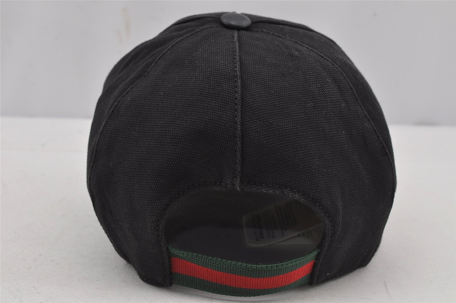 Authentic GUCCI Web Sherry Line Cap GG Canvas Leather Size L Black 7422J