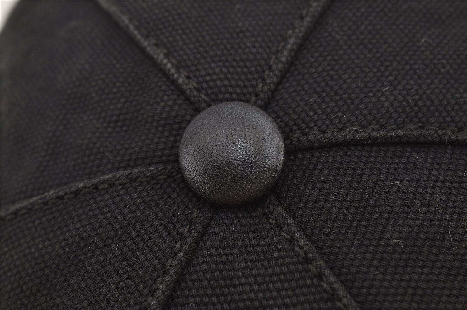 Authentic GUCCI Web Sherry Line Cap GG Canvas Leather Size L Black 7422J