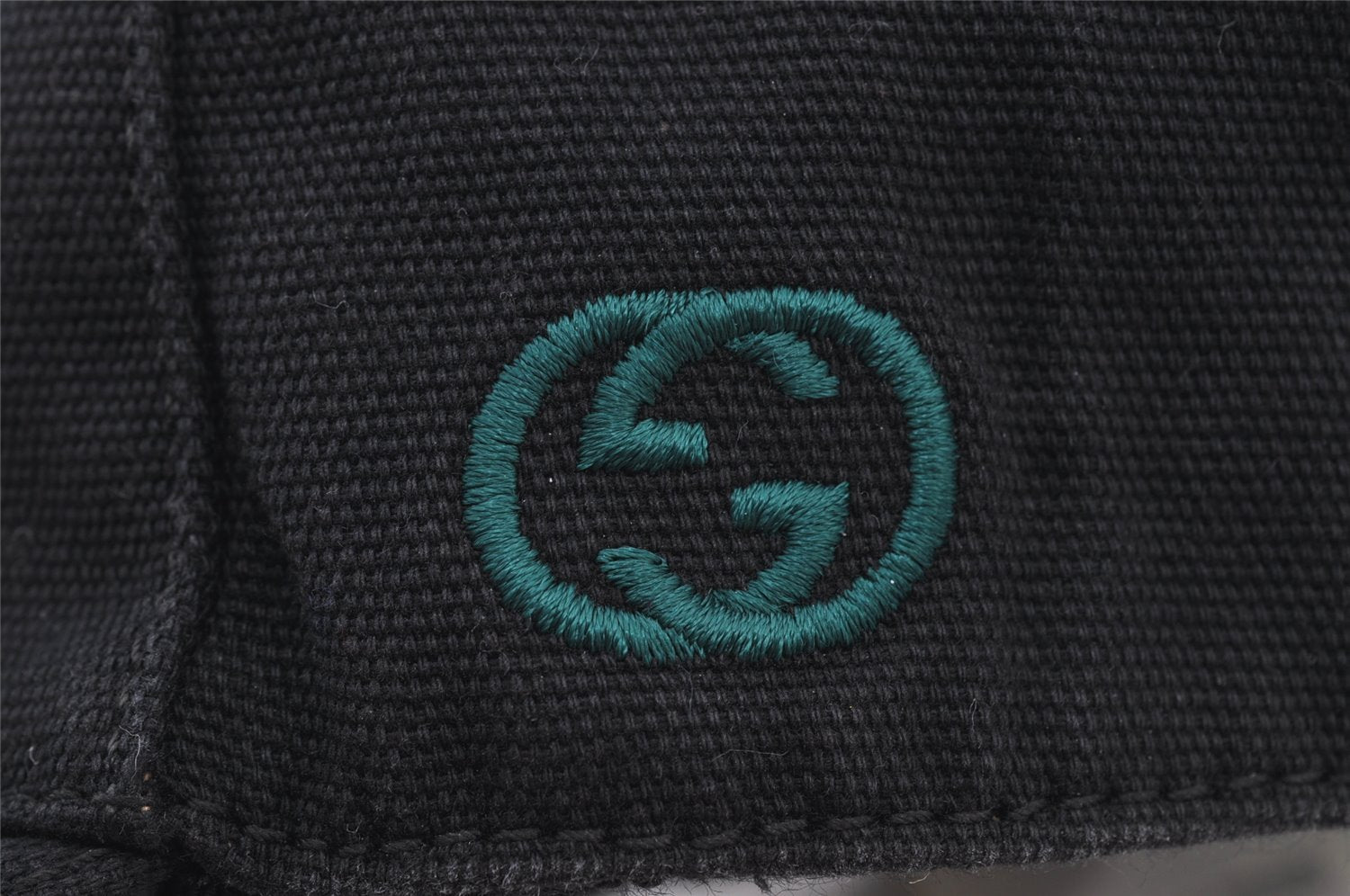 Authentic GUCCI Web Sherry Line Cap GG Canvas Leather Size L Black 7422J
