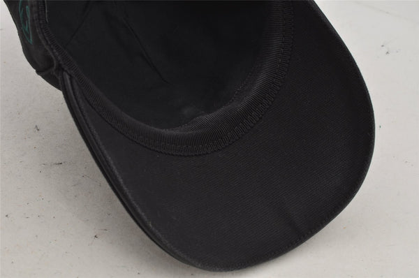 Authentic GUCCI Web Sherry Line Cap GG Canvas Leather Size L Black 7422J