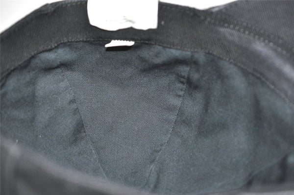 Authentic GUCCI Web Sherry Line Cap GG Canvas Leather Size L Black 7422J