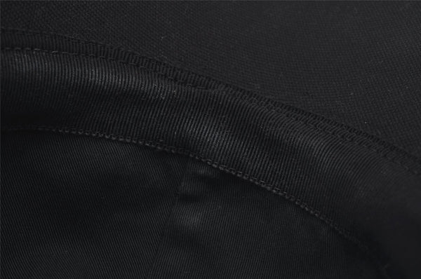 Authentic GUCCI Web Sherry Line Cap GG Canvas Leather Size L Black 7422J