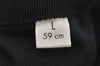 Authentic GUCCI Web Sherry Line Cap GG Canvas Leather Size L Black 7422J