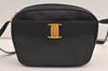 Authentic Salvatore Ferragamo Vara Shoulder Cross Bag Leather Black SF 7424J