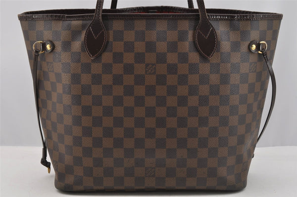 Authentic Louis Vuitton Damier Neverfull MM Shoulder Tote Bag N51105 LV 7425I