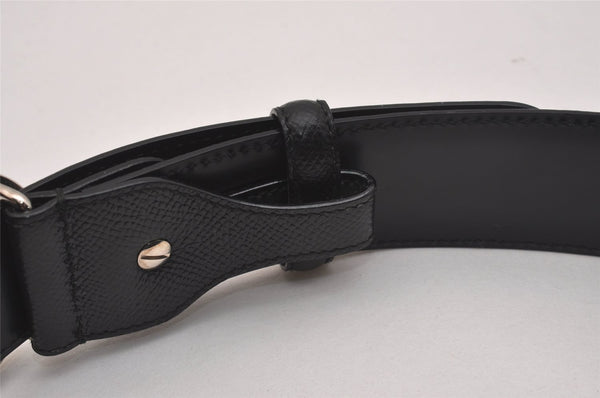 Authentic BVLGARI BVLGARI BVLGARI Leather Belt 32.3-34.3" 20230 Black 7425J