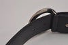 Authentic BVLGARI BVLGARI BVLGARI Leather Belt 32.3-34.3" 20230 Black 7425J