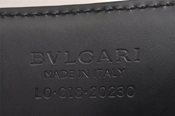 Authentic BVLGARI BVLGARI BVLGARI Leather Belt 32.3-34.3" 20230 Black 7425J