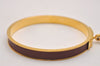 Authentic HERMES Kelly Cadena Bangle Bracelet Gold Bordeaux 7426J