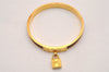 Authentic HERMES Kelly Cadena Bangle Bracelet Gold Bordeaux 7426J