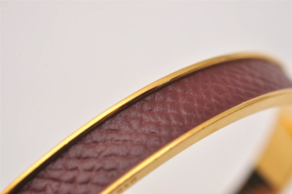 Authentic HERMES Kelly Cadena Bangle Bracelet Gold Bordeaux 7426J