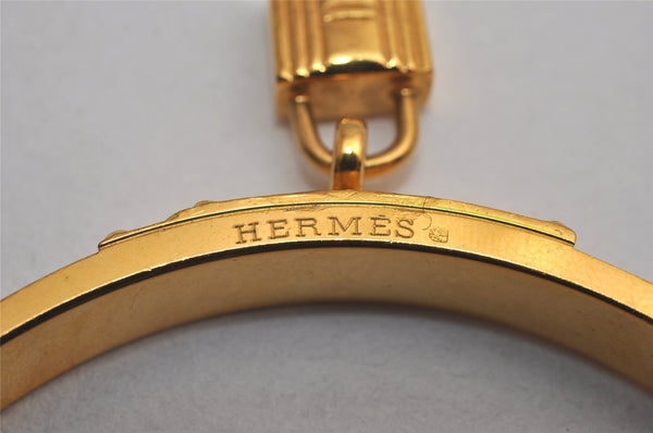 Authentic HERMES Kelly Cadena Bangle Bracelet Gold Bordeaux 7426J