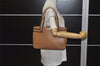 Authentic GUCCI Vintage Sherry Line Shoulder Tote Bag Leather 73983 Beige 7426K