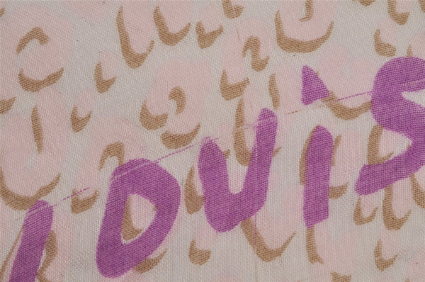 Authentic Louis Vuitton Etole Leopard Stole Scarf Cashmere Silk Pink 7427J