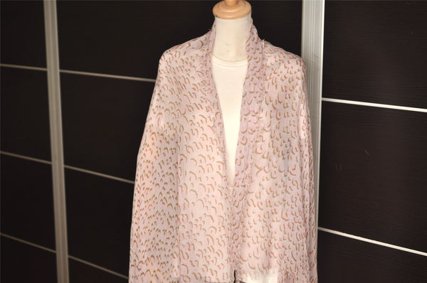 Authentic Louis Vuitton Etole Leopard Stole Scarf Cashmere Silk Pink 7427J