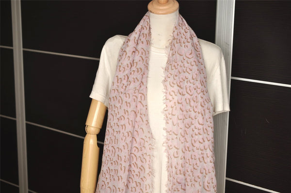 Authentic Louis Vuitton Etole Leopard Stole Scarf Cashmere Silk Pink 7427J