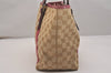 Authentic GUCCI Sherry Line Tote Bag GG Canvas Leather 137396 Beige Pink 7428J