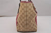 Authentic GUCCI Sherry Line Tote Bag GG Canvas Leather 137396 Beige Pink 7428J