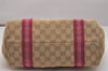 Authentic GUCCI Sherry Line Tote Bag GG Canvas Leather 137396 Beige Pink 7428J