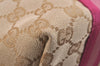 Authentic GUCCI Sherry Line Tote Bag GG Canvas Leather 137396 Beige Pink 7428J
