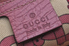Authentic GUCCI Sherry Line Tote Bag GG Canvas Leather 137396 Beige Pink 7428J