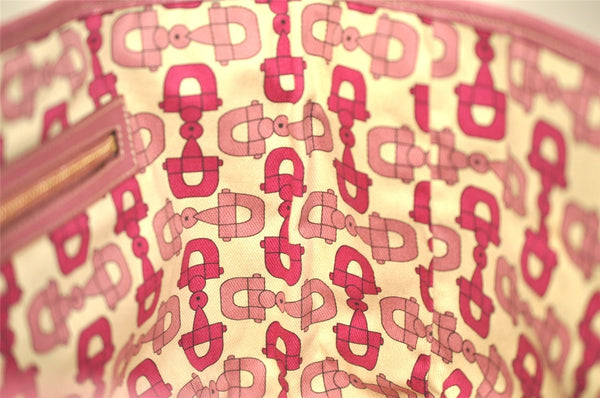 Authentic GUCCI Sherry Line Tote Bag GG Canvas Leather 137396 Beige Pink 7428J