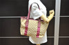 Authentic GUCCI Sherry Line Tote Bag GG Canvas Leather 137396 Beige Pink 7428J