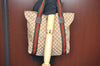 Authentic GUCCI Web Sherry Line Shoulder Tote Bag GG Canvas Leather Brown 7429E