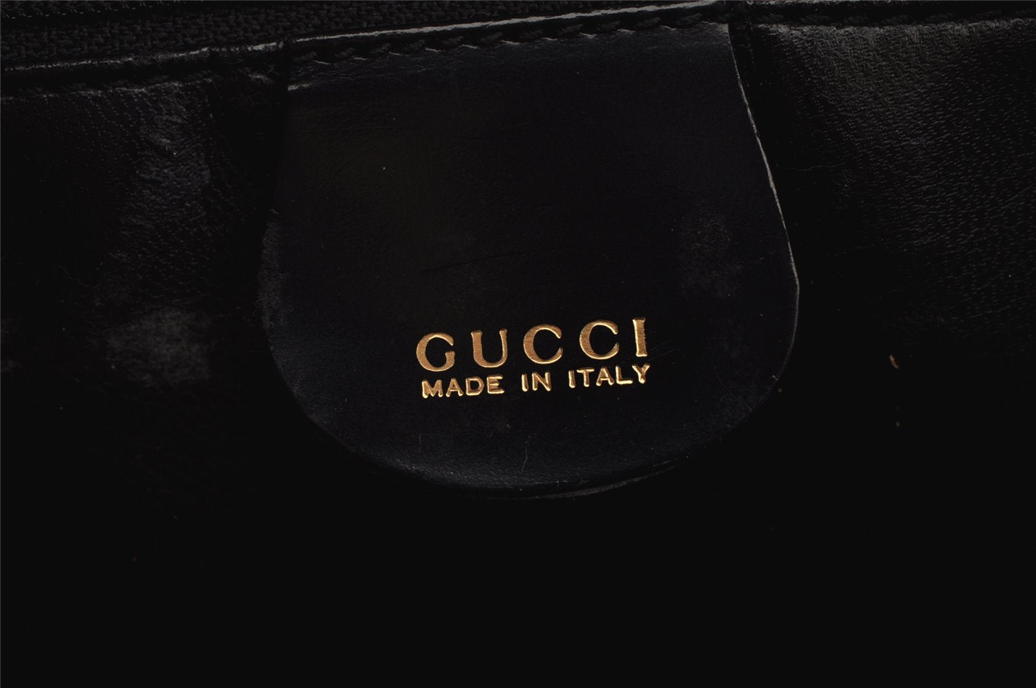 Authentic GUCCI Vintage Shoulder Hand Bag Purse Leather Black 7429I