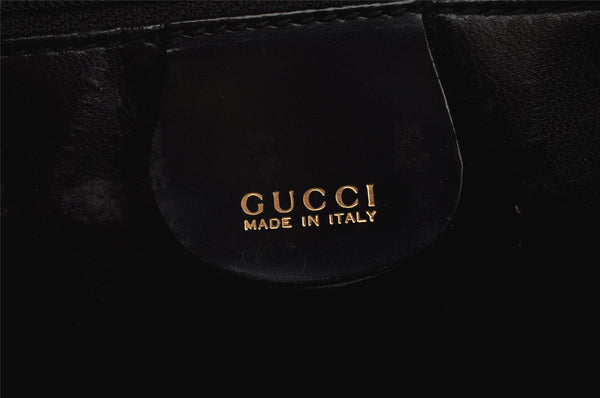 Authentic GUCCI Vintage Shoulder Hand Bag Purse Leather Black 7429I