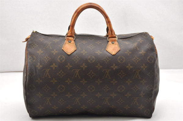 Authentic Louis Vuitton Monogram Speedy 35 Hand Boston Bag M41524 LV Junk 7429K