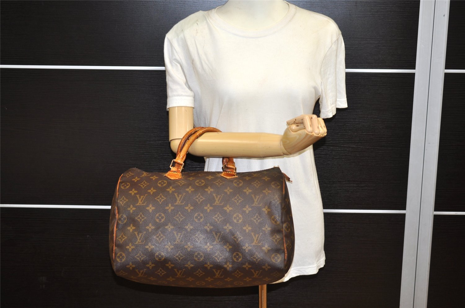 Authentic Louis Vuitton Monogram Speedy 35 Hand Boston Bag M41524 LV Junk 7429K