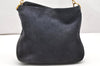 Authentic GUCCI Bamboo 2Way Shoulder Tote Bag Suede Leather Navy Blue 7430K