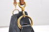 Authentic GUCCI Bamboo 2Way Shoulder Tote Bag Suede Leather Navy Blue 7430K