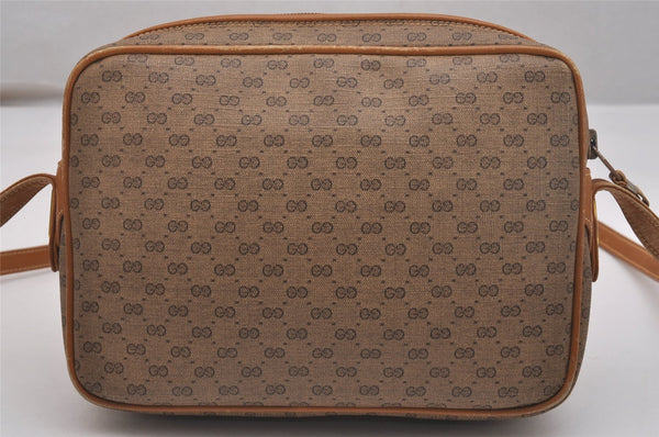 Authentic GUCCI Micro GG PVC Leather Shoulder Cross Body Bag Purse Brown  7431J